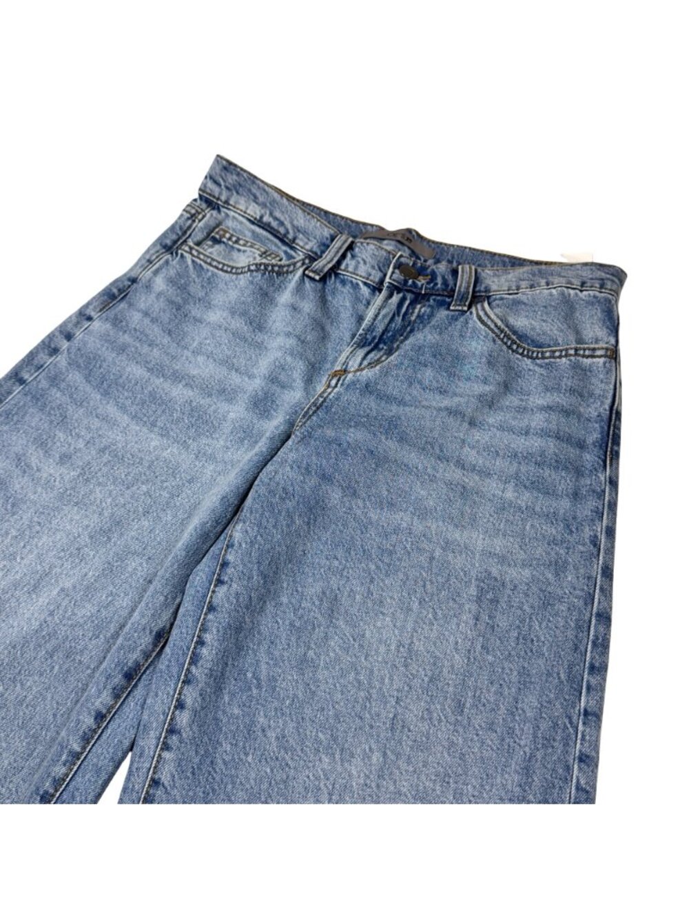 Joe's Jeans Low Rise Wide Leg Jeans 27 Light Wash Relaxed Grunge Minimalist - Picture 3 of 14